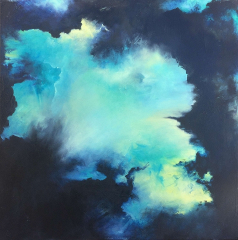 peinture abstraite, clair obscur, ciel, cosmos, Estelle Darve 