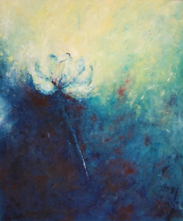 Tableau lotus, clair obscur Shine,
Oil on card stock, 60 x 73